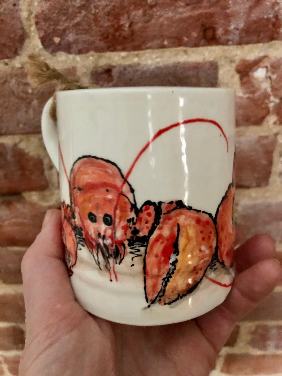 hand painted lobster mug Frank and Ernest