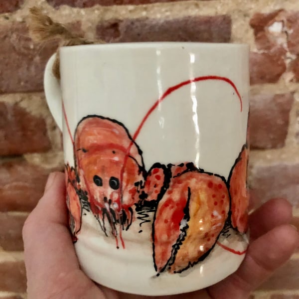 hand painted lobster mug Frank and Ernest