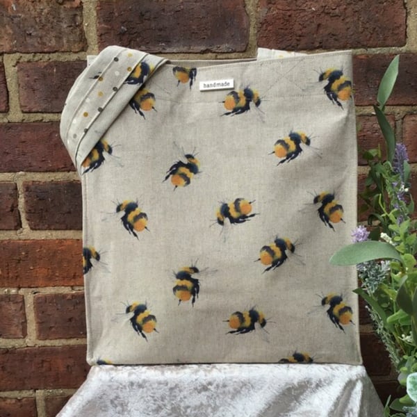 Large Bee Organiser Tote Bag
