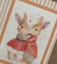 Anniversary card, romantic card, animal card, bunny couple blank card