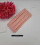 Face mask,  medium, pink satin feel, adjustable,  nose wire  - Image 3