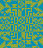 268B - Geometry Cross Stitch Pattern: Alexander Girard Tribal Art GREEN BLUE - Image 3