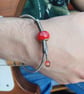Upcycled and Re-Purposed Red Guitar String Bangle - Image 7