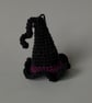 Small Hanging Black and Purple Witches Hat Halloween Crochet Decoration