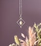 Silver Square & Pearl Pendant on 18" Diamond Cut Ball Chain - Handmade - Image 5
