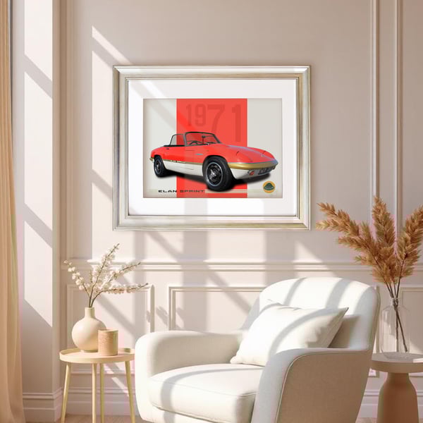 Lotus Elan Sprint D.H.C. 1971   Photographic Image A3 