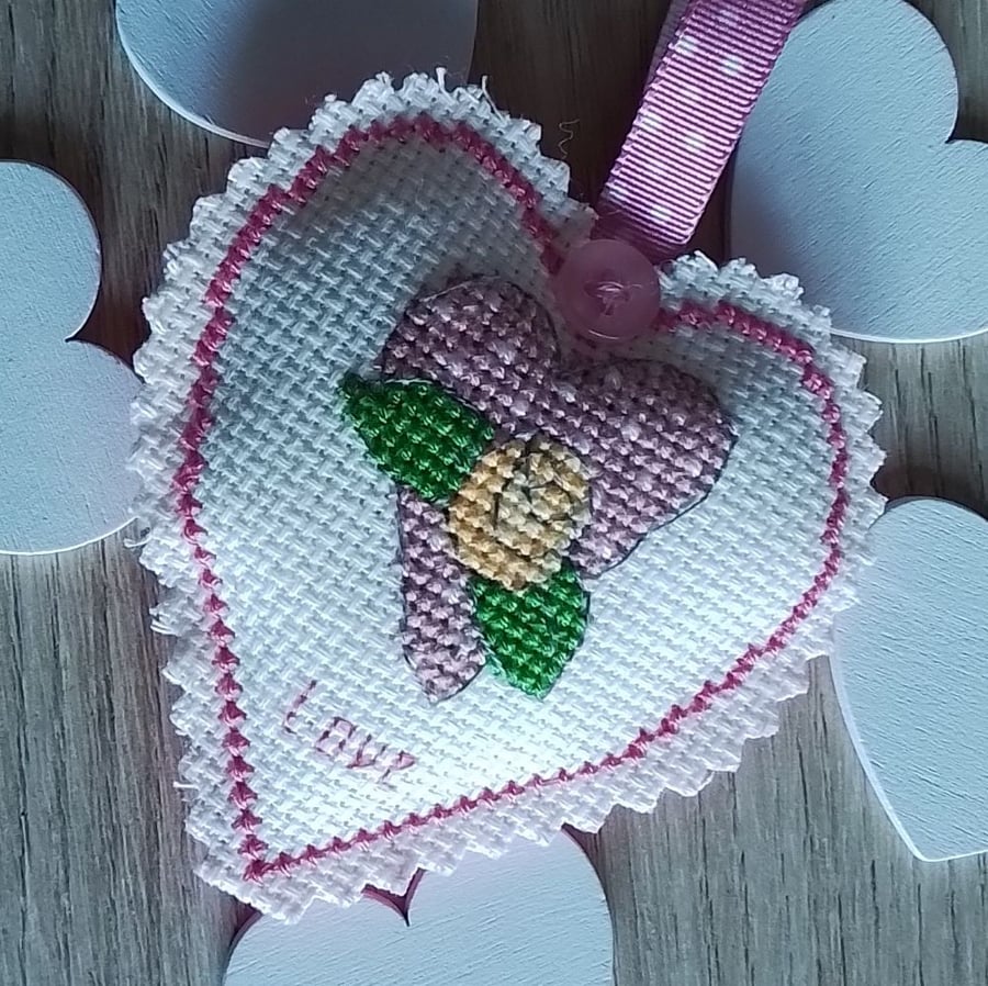 Rosebud Love Heart, Love Heart, Wedding Gift, Engagement Gift, Hanging Heart