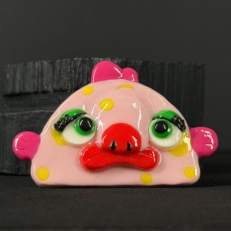 Pin It! Mr Blobfish Polymer Clay Brooch OOAK