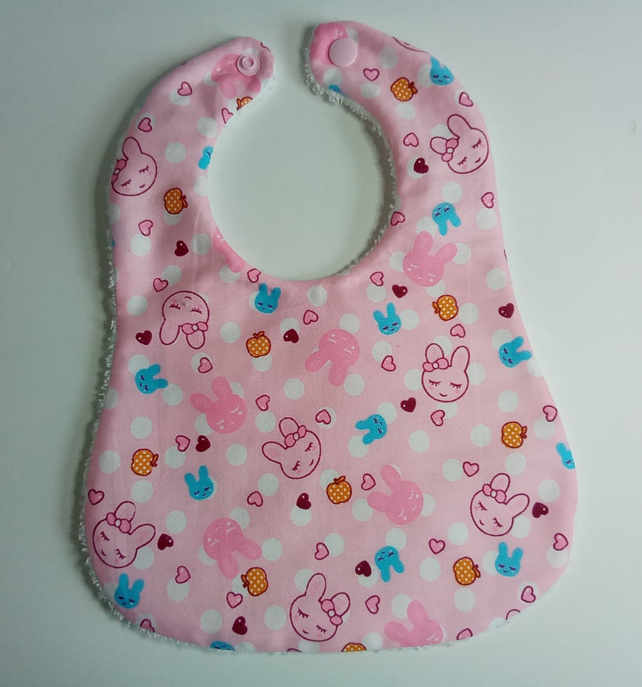 Babies Bib for newborn with bunnies design, baby shower gift, gift for newborns 