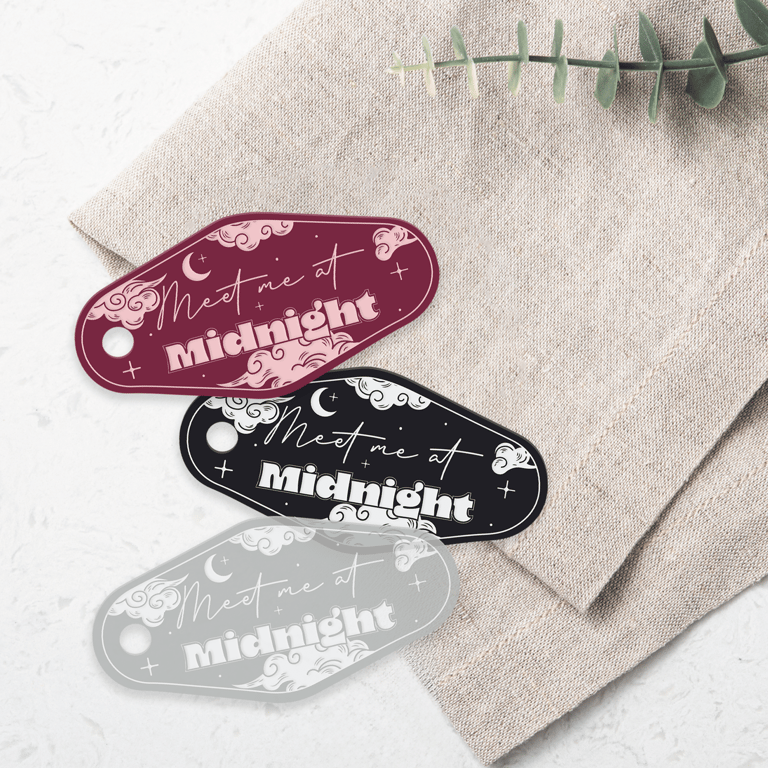 Meet Me At Midnight Keyring: Girly Car Accessory, Acrylic Motel-style Keychain