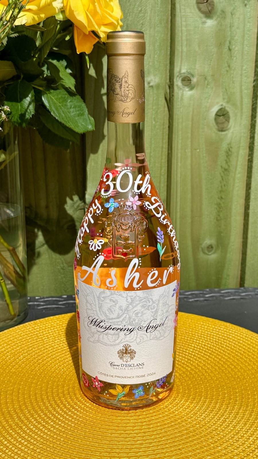 Personalised 30th Birthday Hand-Painted Bottle Decoration Service