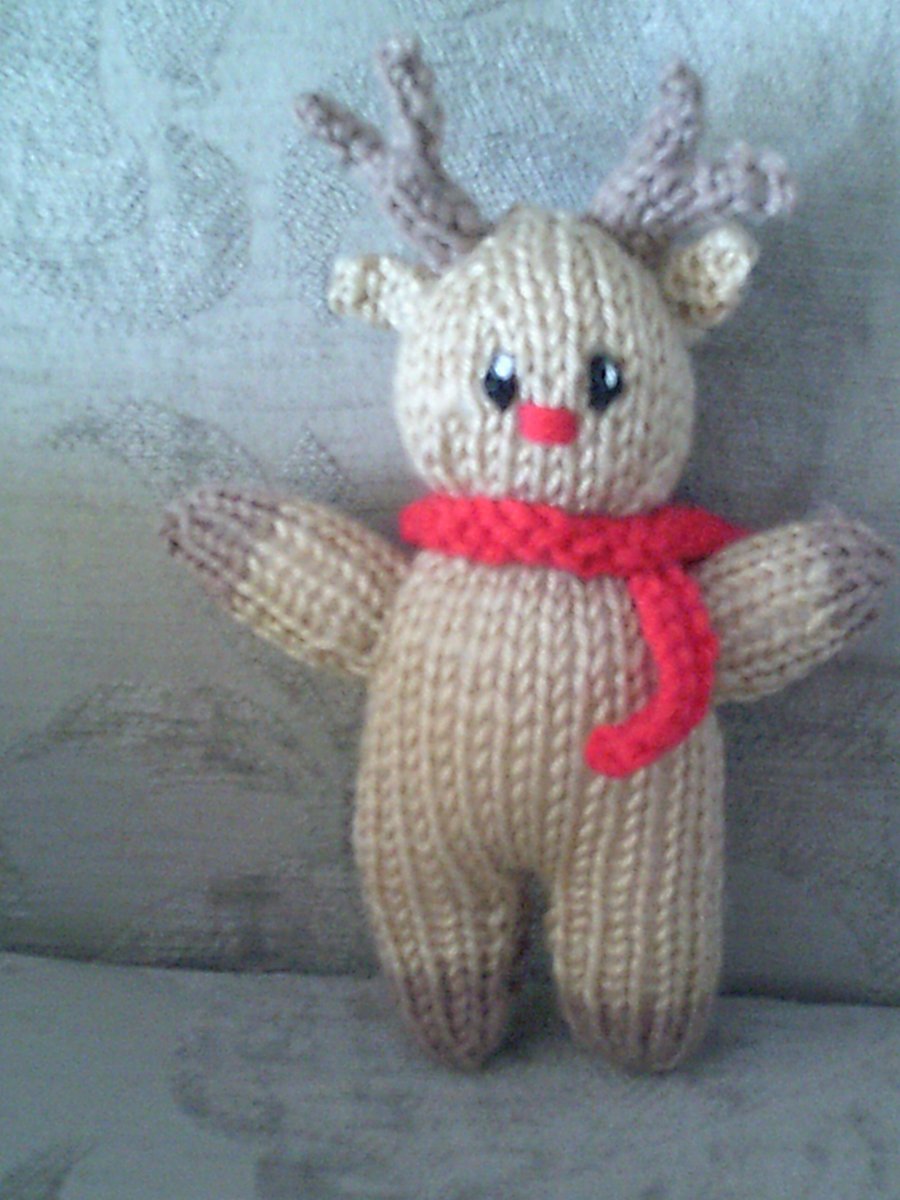 Small Reindeer Knitted Christmas Decoration