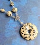 Dalmation Jasper Donut Necklace, Crystal Pendant Necklace - Image 2
