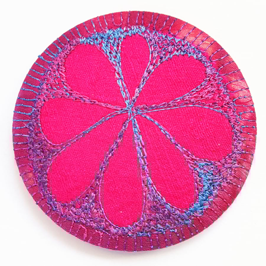 Pocket Mirror 58mm Fabric Pocket Mirror Machine Embroidery Handbag Accessory