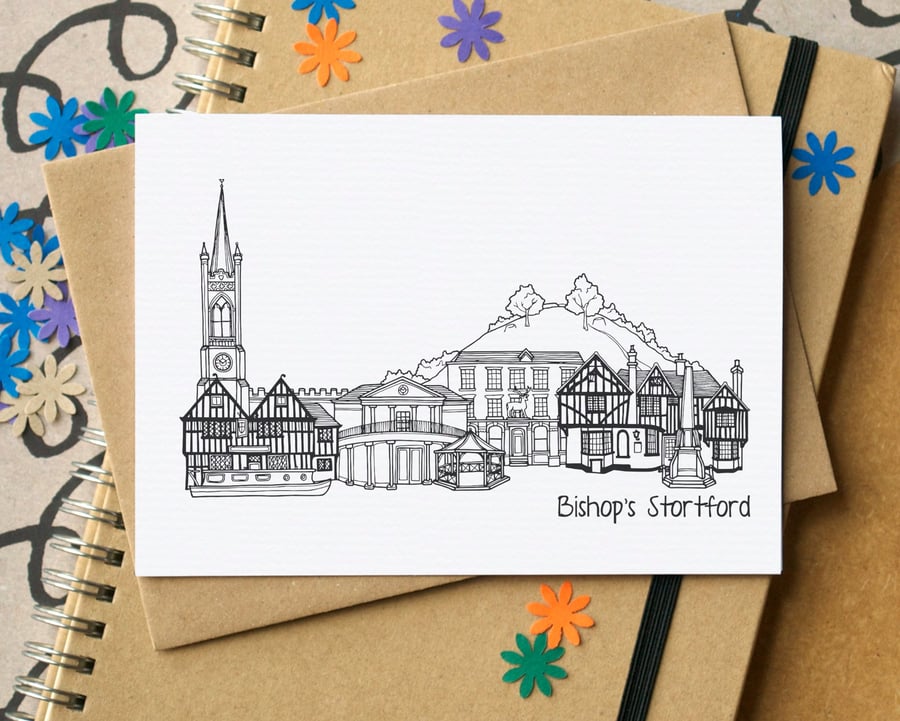 Bishop's Stortford Skyline Greetings Card