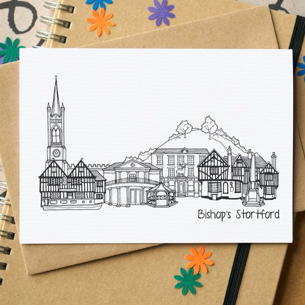 Bishop's Stortford Skyline Greetings Card