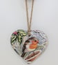 Robin Christmas decoration, clay hanging tree decoration, window decoration  - Image 4