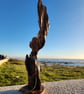 Tall sculptural driftwood table lamp