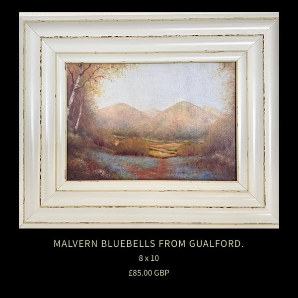 Malvern Bluebells from Gualford. Special Edition Framed Canvas Print 