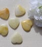 6 Yellow Aventurine Solid Gemstone Polished Hearts - 20mm - Chakra - Crafting