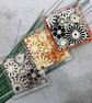 Handmade Fused Glass Flowers on Silver Drinks Coaster - Glass Tile Table Mat - Image 3