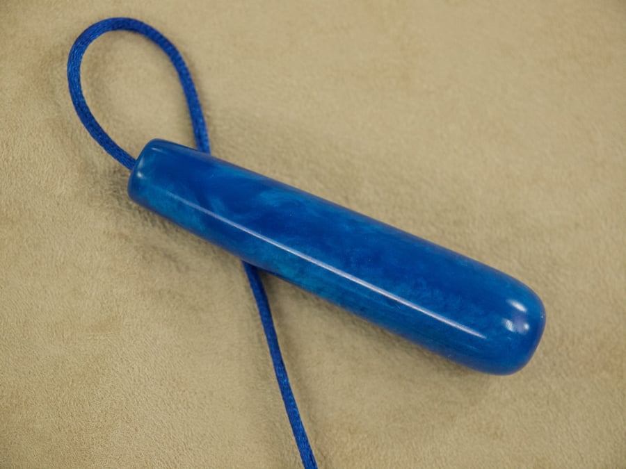 Unique blue light pull for kitchen or bathroom hand crafted in Orkney. lpr30