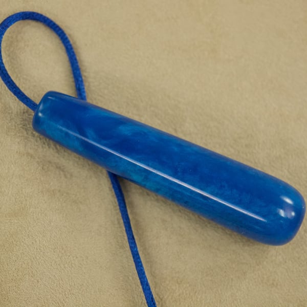 Unique blue light pull for kitchen or bathroom hand crafted in Orkney. lpr30