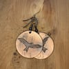 Red Kite - Handmade Etched Copper Earrings LARGE