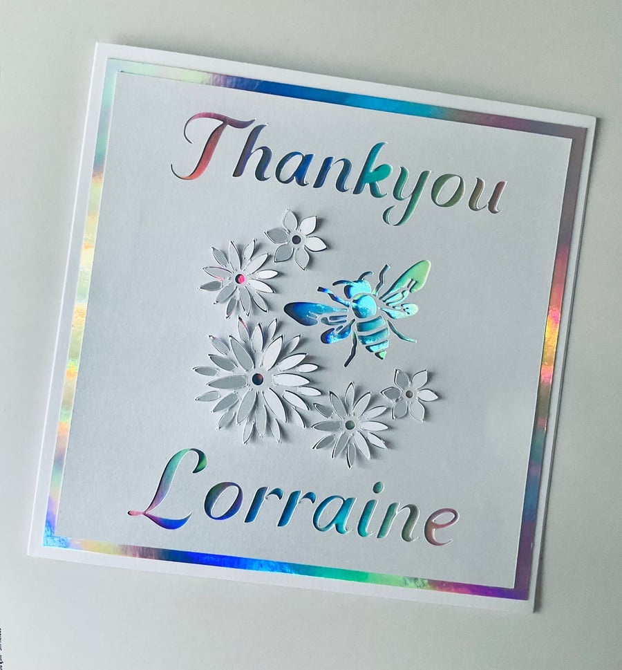 Thank you card personalised