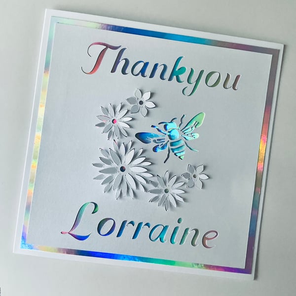 Thank you card personalised