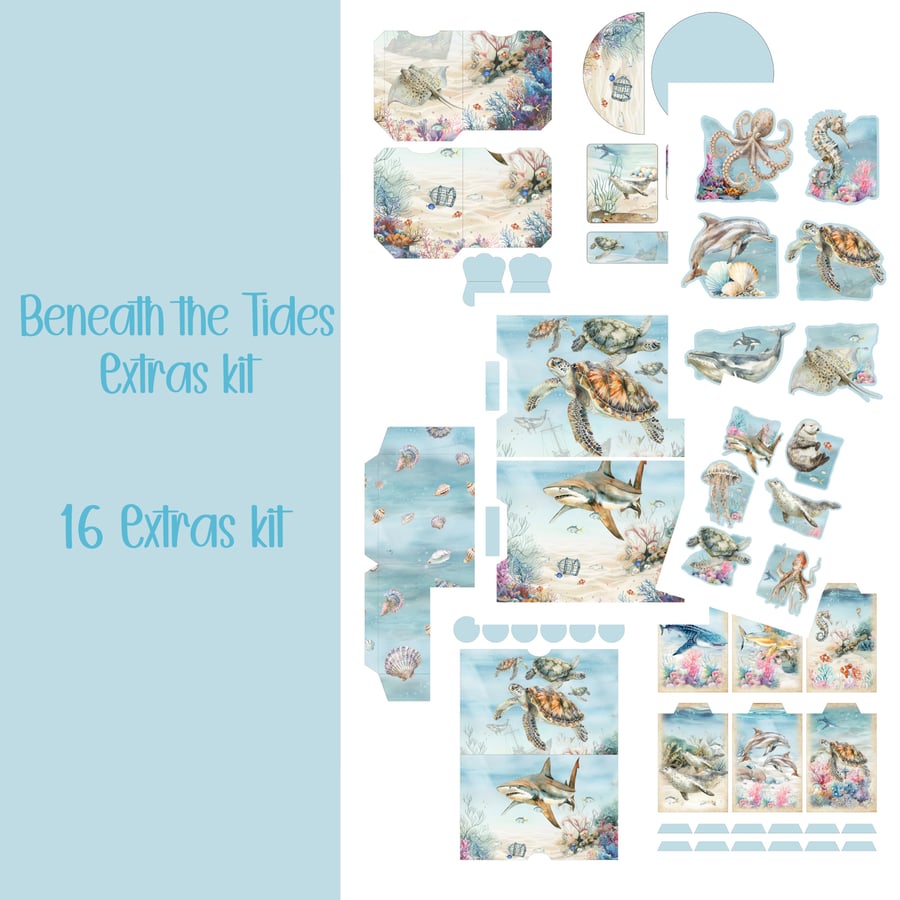 Beneath the Tides Extras kit Scrapbooking, Ephemera, Journal, Digital Download