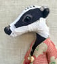 Handcrafted Textile Doll- Brooke the Badger - Image 4