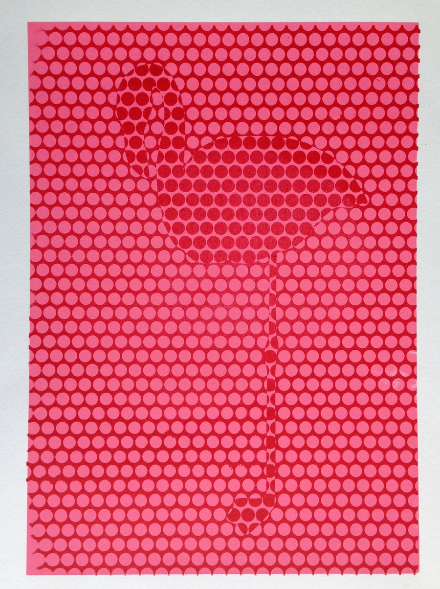 Flamingo, red on pink