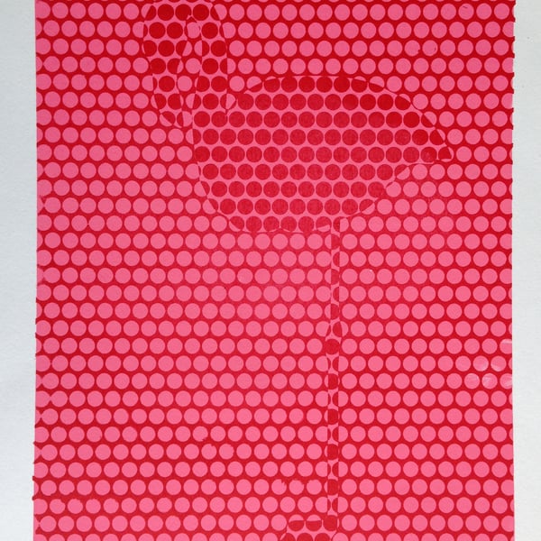 Flamingo, red on pink