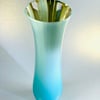  Turquoise Fused glass vase- glass art