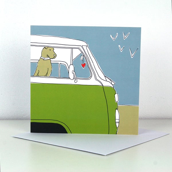 'Home is where the heart is' classic vw campervan blank card