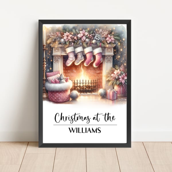 Personalised Christmas Print Wall Art Home Decor Festive Gift