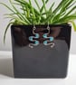 925 Silver & Blue Glass Cats Eye Dangle Earrings Earings Gift Jewellery Jewelry - Image 3