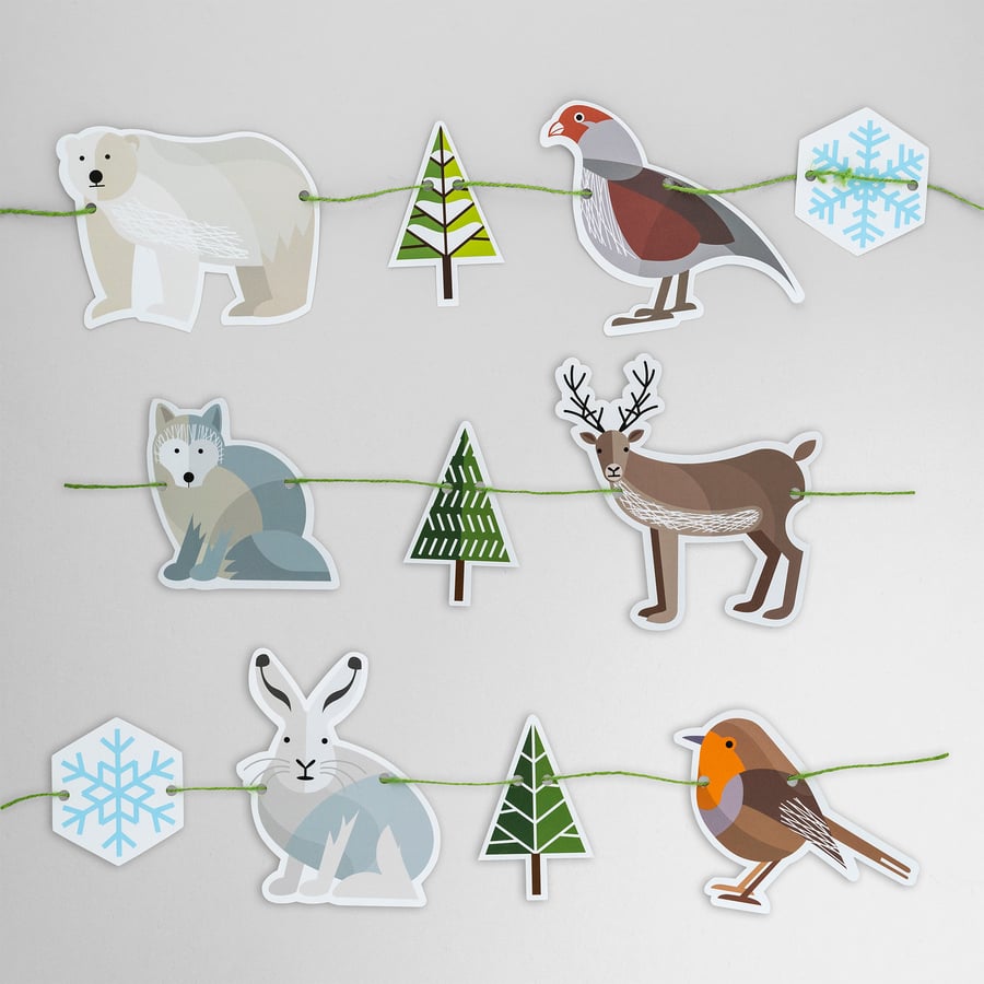 Winter Animals Christmas garland