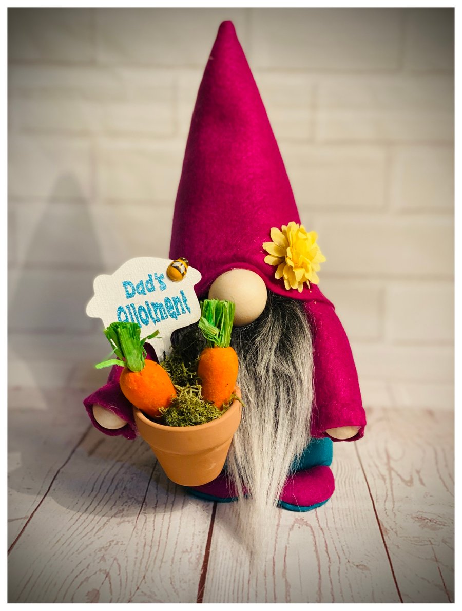 Handmade Dad’s Allotment Nordic Gnome With Terracotta Pot 