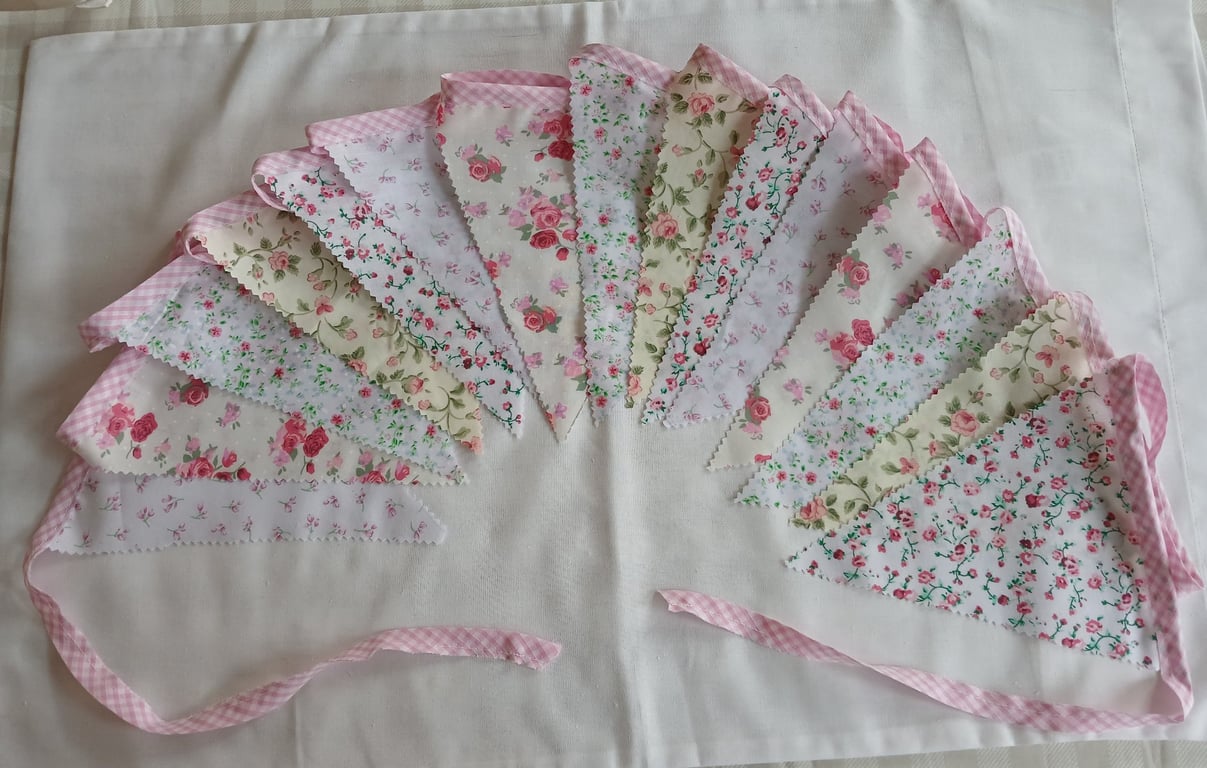 Roses and ditsy print floral bunting 