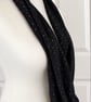 Black with Gold Speckles Infinity Scarf, 100% cotton  - Image 3