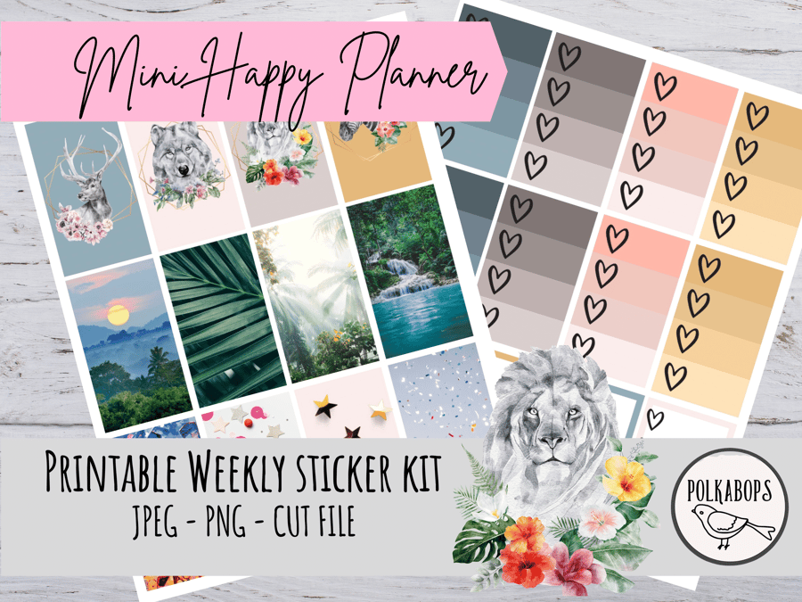 Mini Happy Planner Weekly Kit Vertical Planner Stickers Printable
