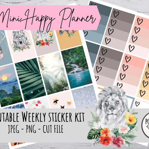 Mini Happy Planner Weekly Kit Vertical Planner Stickers Printable