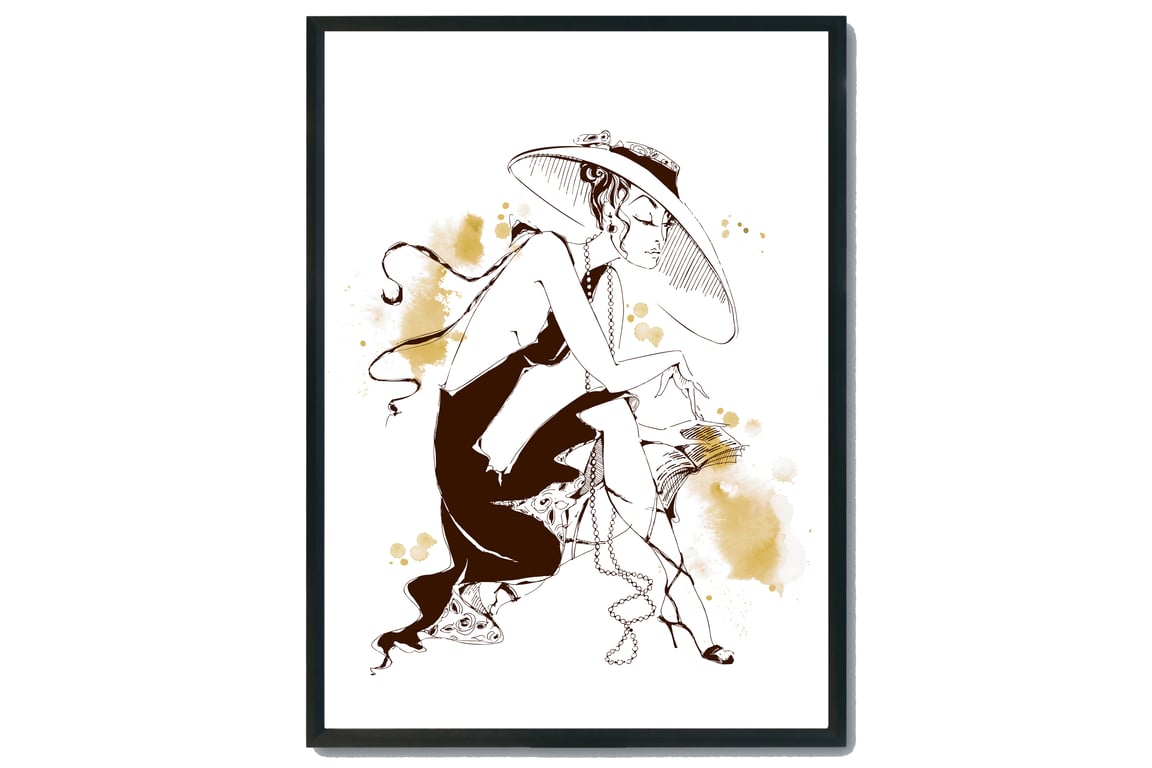 Fashion wall print, Fashion lady wall decor, Parisian wall art, gift