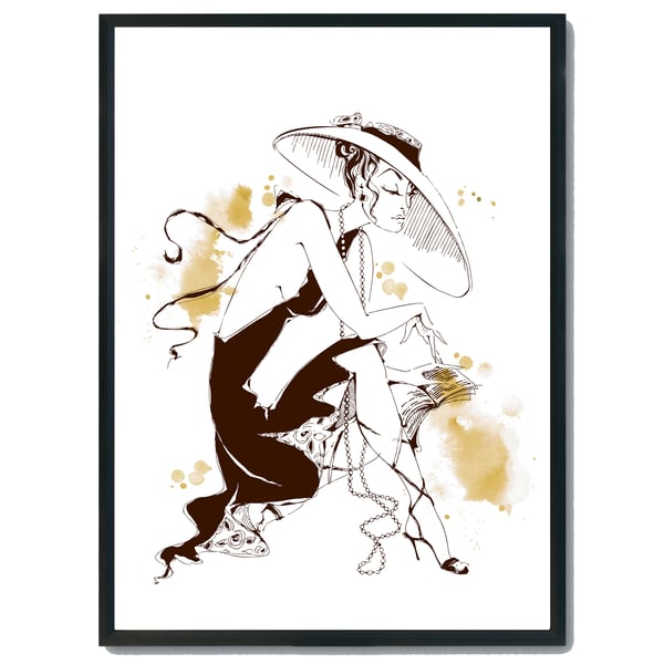 Fashion wall print, Fashion lady wall decor, Parisian wall art, gift