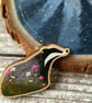 Badger Wooden Pin Brooch - Image 6