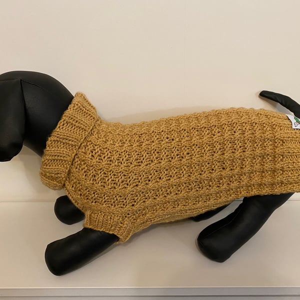 Dog Jumper - Ideal for a Miniature Dachshund or Small Dog, Hand Knitted