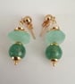 Sea green chalcedony dangle earrings, agate & moonstone - Image 7