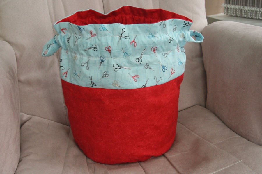 Large Reversible Drawstring Project Bag